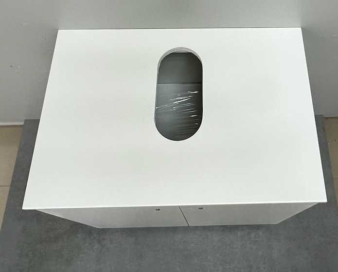 Шкаф 60 см с 2 врати и плот за мивка – бял