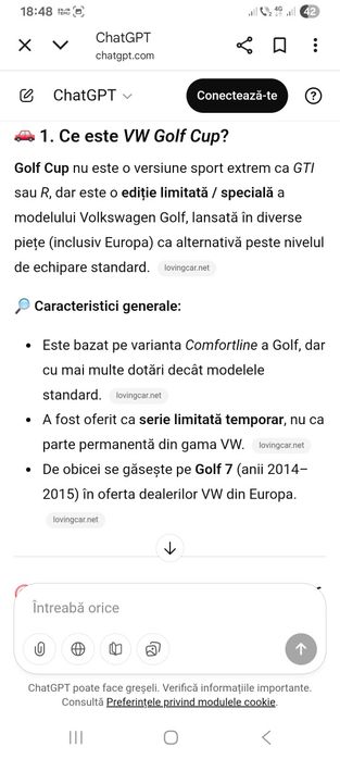 Vânzare VW Golf CUP accept și schimburi