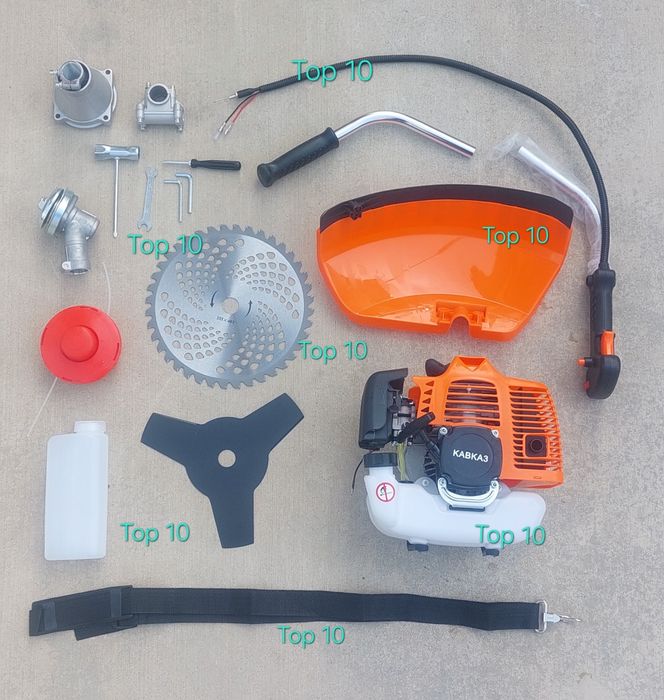 Бензинов тример- храсторез 78 сс. Двутактова косачка за трева и храсти
