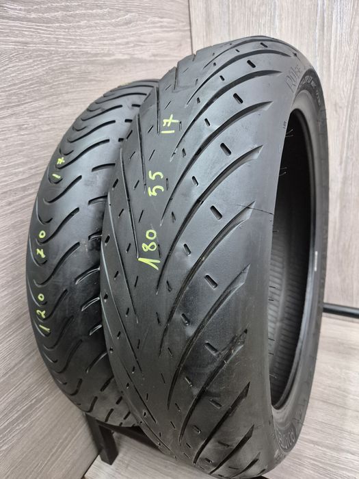 Set anvelope moto 120 70 17 cu 180 55 17 Metzeler Roadtec 01 dot 4722 si 2023