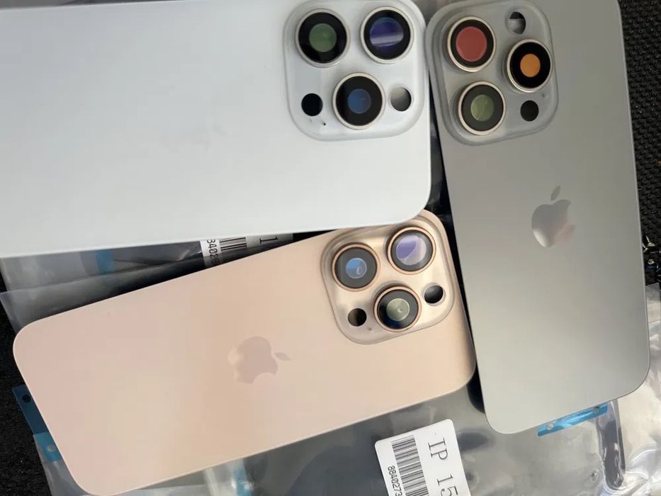 Pachet Display + Sticla Spate iPhone 15 16 14 13 12 Pro Max Plus Ecran