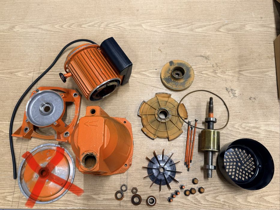 Piese pompa motor hidrofor ddt jet 100L 1,5kw stator cap rotor paleta