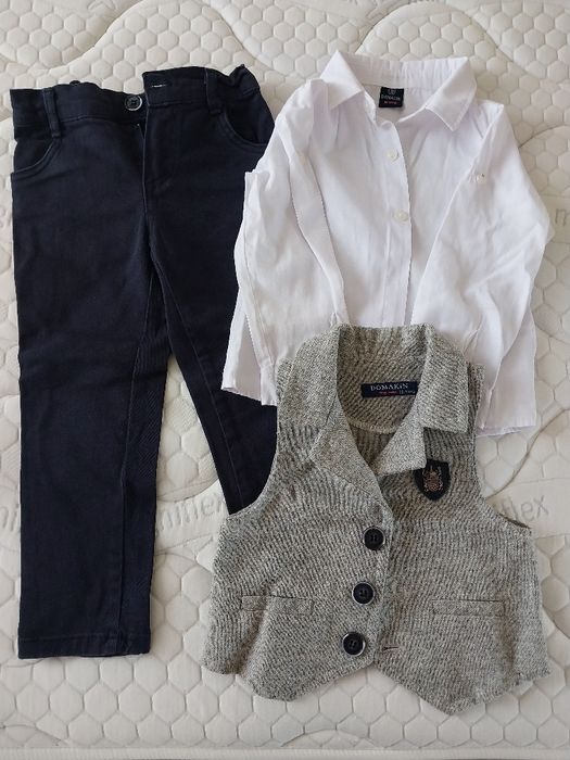 Дрехи, риза, официални, дънки 98 - 102, 4 г