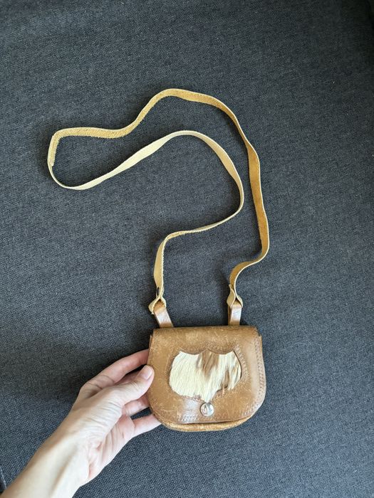 Кожена мини чанта винтидж