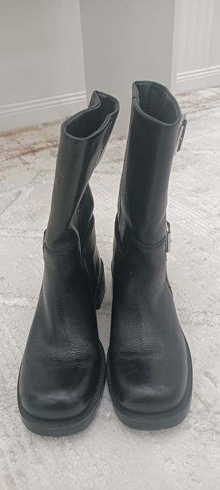 Сапоги кожаные zara