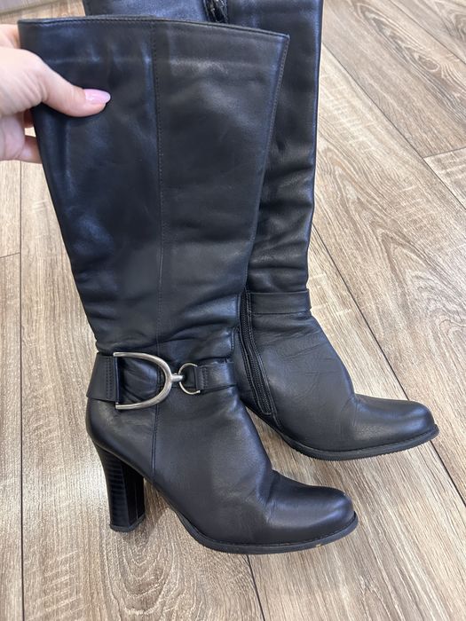 Ботуши естествена кожа с ток