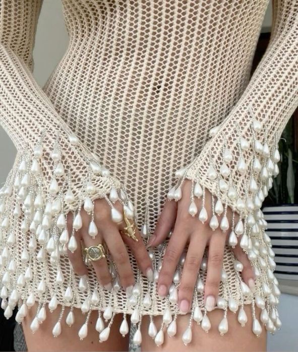 Rochie virala cu perle din zara