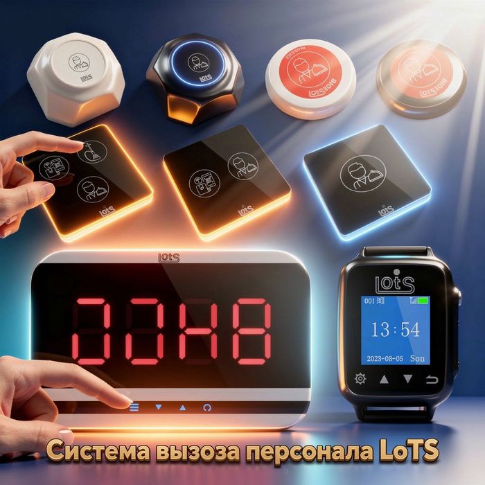 Сенсорная кнопка часы табло с русской озвучкой вызова персонала купить