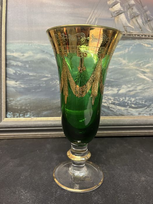 Колекционерска чаша за шампанско-Medici Green Fluted