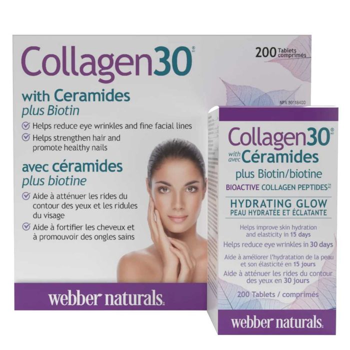 Коллаген Церамид Webber Naturals Collagen 30+ Ceramides+ Biotin 200tab