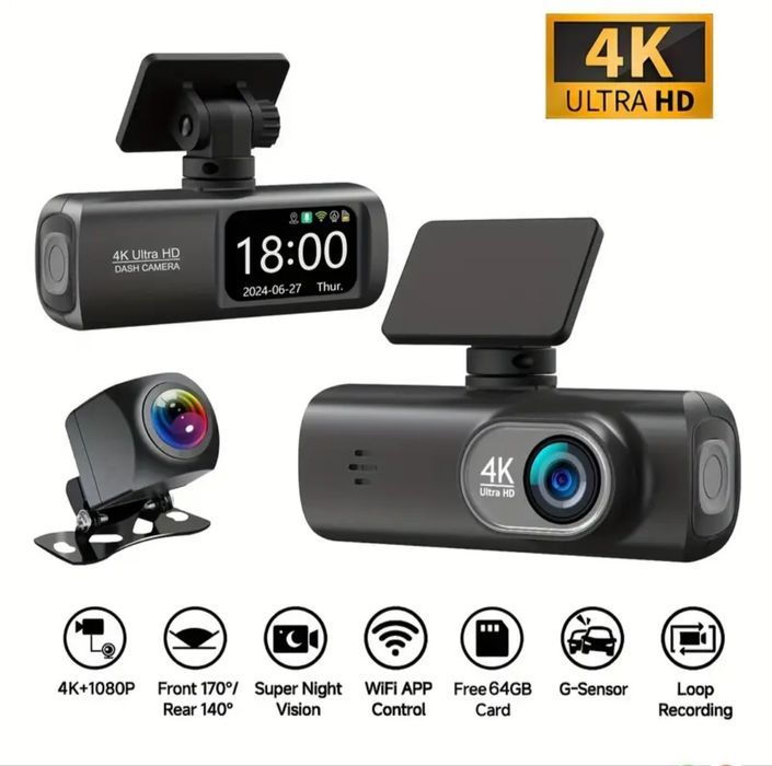 Camera Auto Video 4K,Wifi,Card 64Gb,Cititor Card Sd,Incarctar.