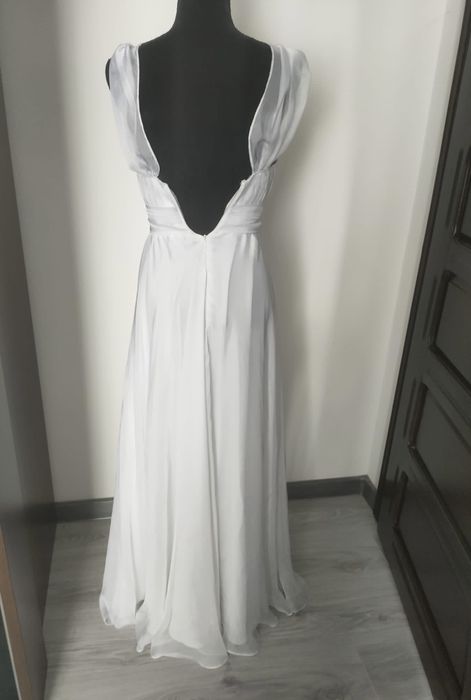 Rochie alba simpla pentru cununie