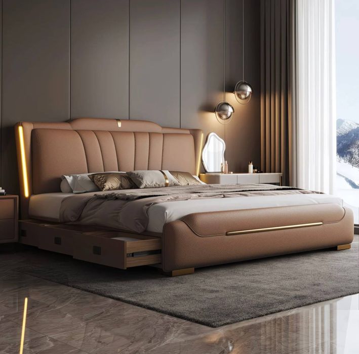Premium Кровать с подсветкой и хранением