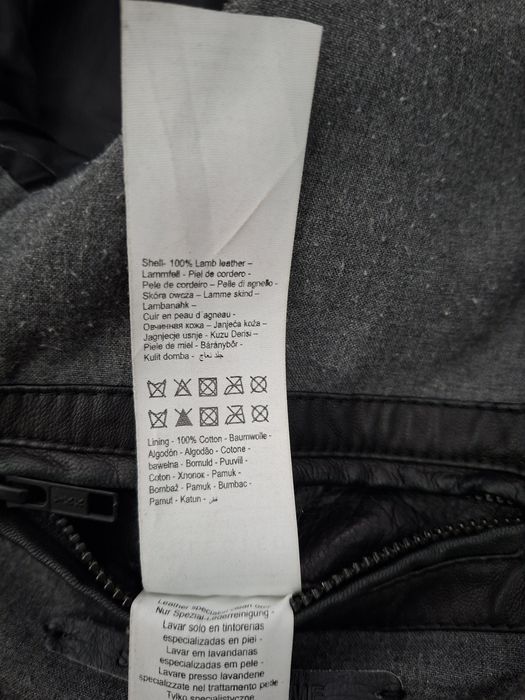 Geaca  biker din piele neagra Selected pentru barbati