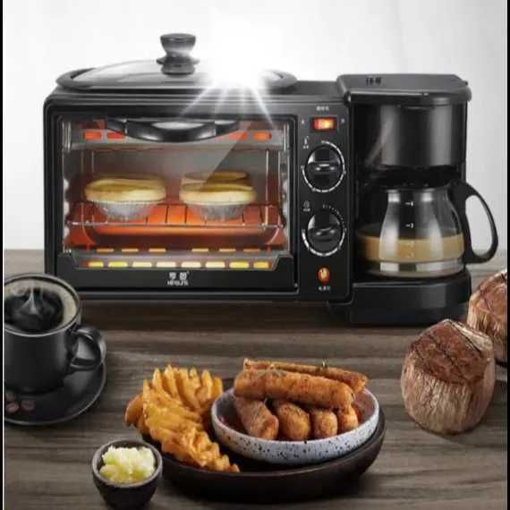 Aparat Multifunctional Mic Dejun 3 in 1 Cuptor Grill Filtru Cafea NOU