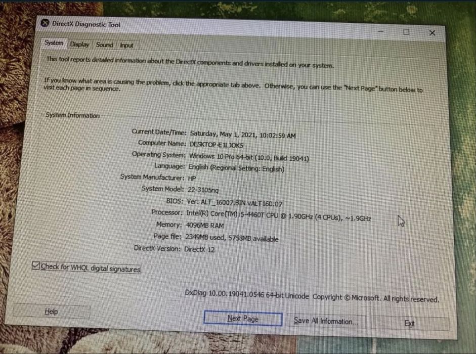 Computer HP all in one