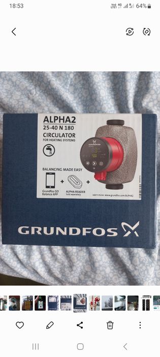Pompa de circulație grundfus(este nodulul din inoxcu N)  ALPHA 2   25- 40 N  180     noua sigilata în cutie