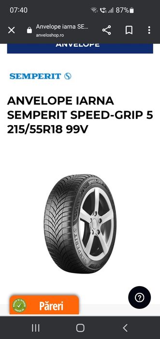 Cauciucuri semperit 215 55 R18 iarna set 4 bucati.
