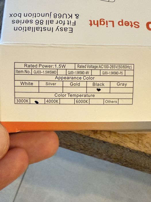 Corp de iluminat LED pentru scări STEP LIGHT LED/1,5W/230V negru