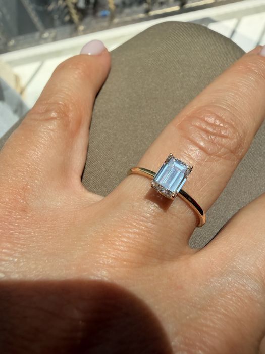 Inel de logodna cu diamant - aur 14 k si certificat IGI
