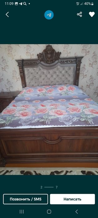 Spalniy mebel shkaf kravot tosh oyna 2 ta tumba