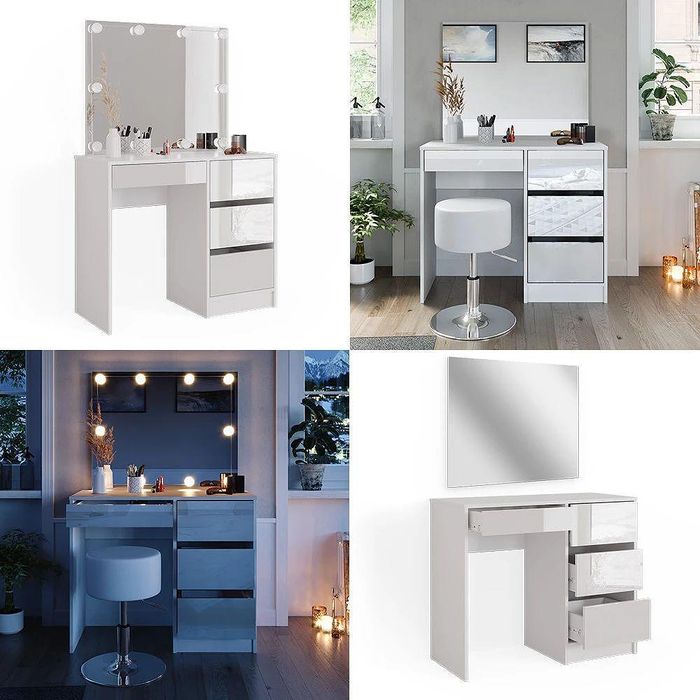 Тоалетка "onyx gloss  90 см с led огледало