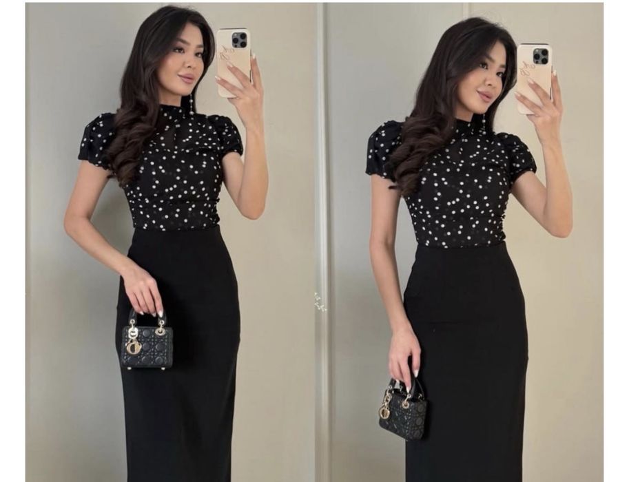 Нежная кофточка в горошек