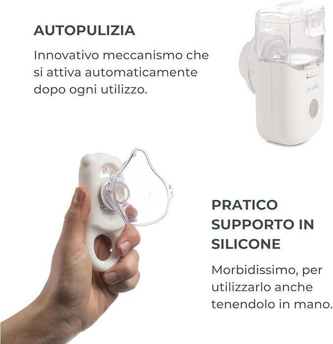 Преносим аерозолен инхалатор Nuvita 5078 MESH,  самопочистващ се с акумулаторна батерия