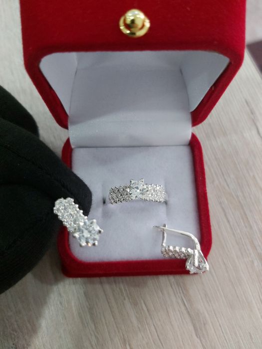 Kumush zirak uzuk совга комплект серебряная серьги кольца жемчуг