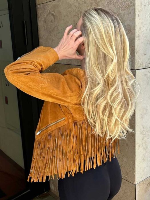 Замшевая куртка с бахромой Pull&Bear