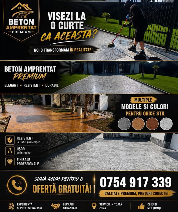 Beton Amprentat -Calitate si Eleganță la cel mai bun preț