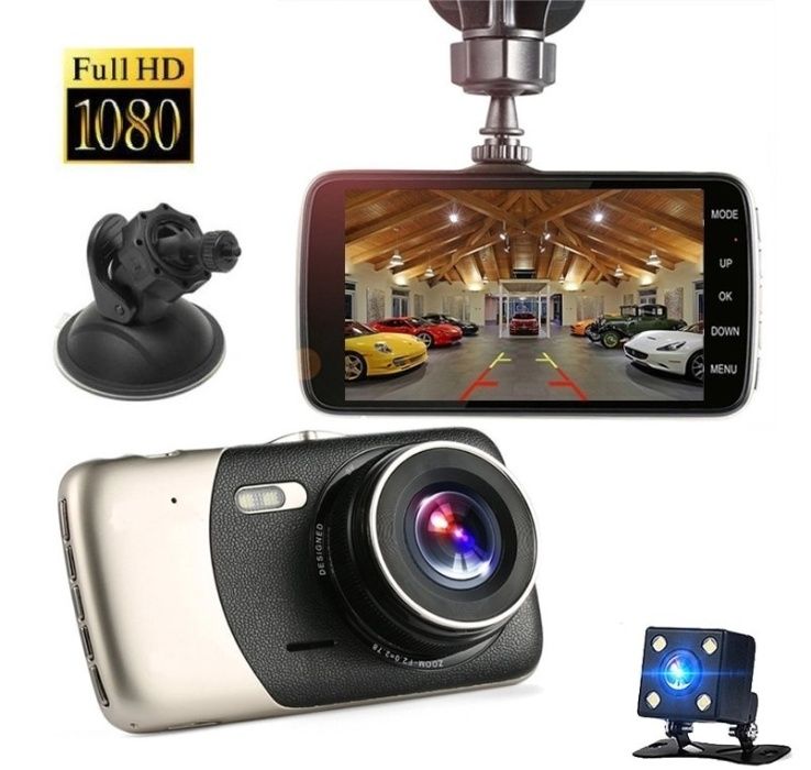 Лукс FullHD Видеорегистратор с камера за паркиране парктроник видео