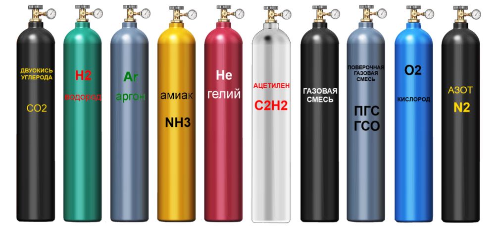 Технические и высоко частотные газы (кислород/азот/аргон/гелий и др.)