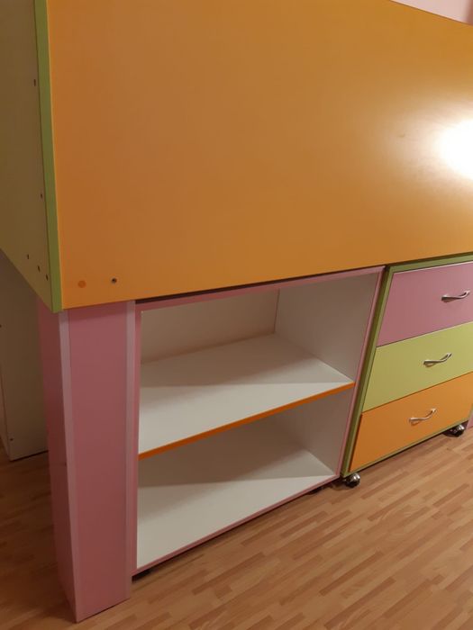 mobilier copii pat supraetajat + dulap + birou