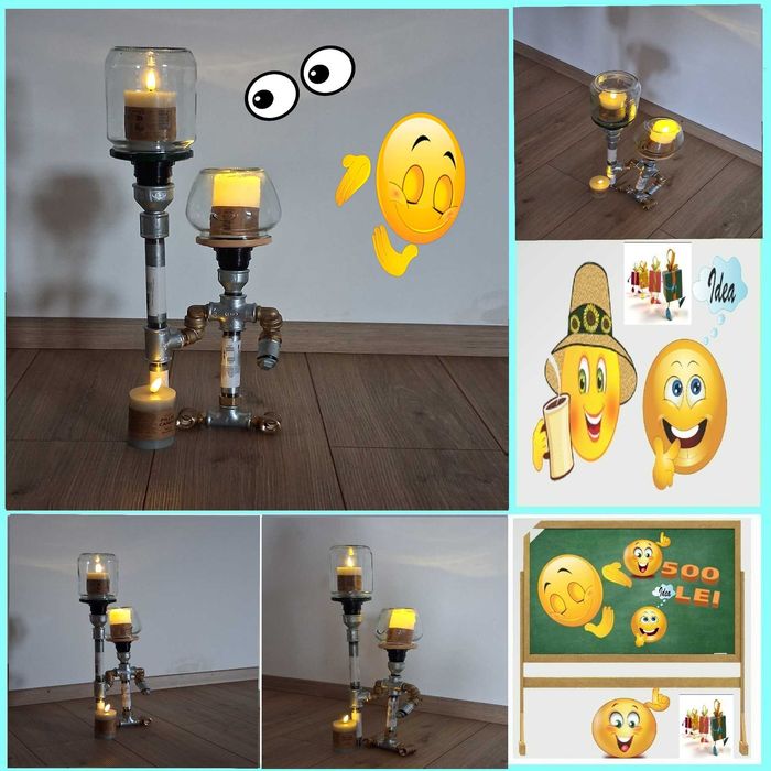 Veioza Aplica Lampadar  Stil Industrial Pentru Casa  Gradina Int-Ext