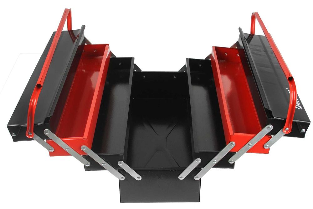 Метален разтегателен куфар за инструменти 4-ри реда 7 отделения