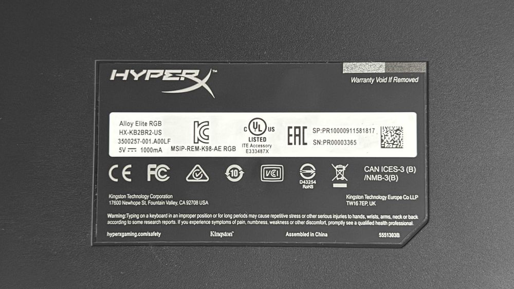 Gaming Клавиатура HyperX Alloy Elite