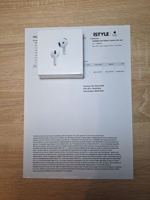 Căști Airpods 4 Sigilate - Urgent, Cadoul Ideal