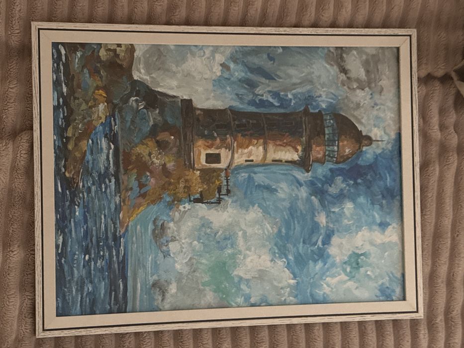 Картина маяк на А3, с рамкой ~44*33