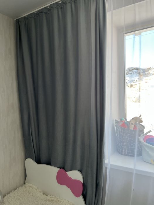 Шторы серые 5000тг