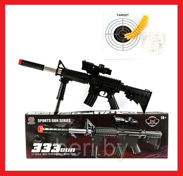 333 Автомат детский Калашникова стреляет пулями и шариками.