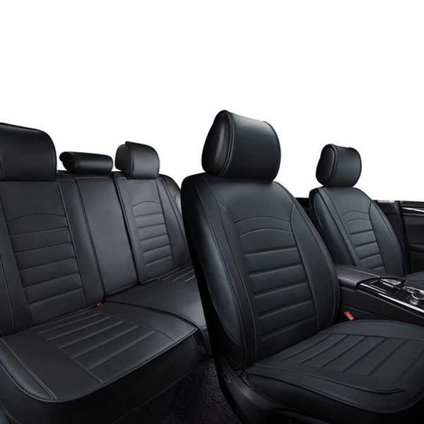 Кожена Тапицерия за Предни и Задни Седалки Черен Цвят, черен кант