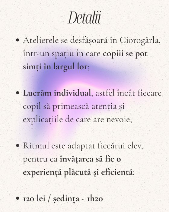 Ateliere individuale de invatare