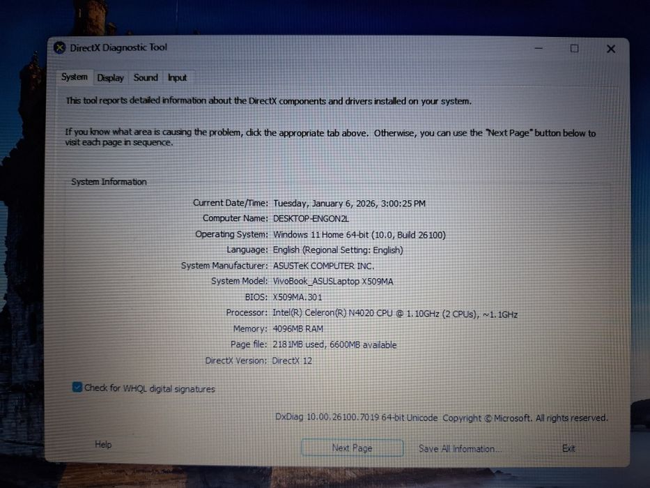 Laptop Asus  X509MA-BR310