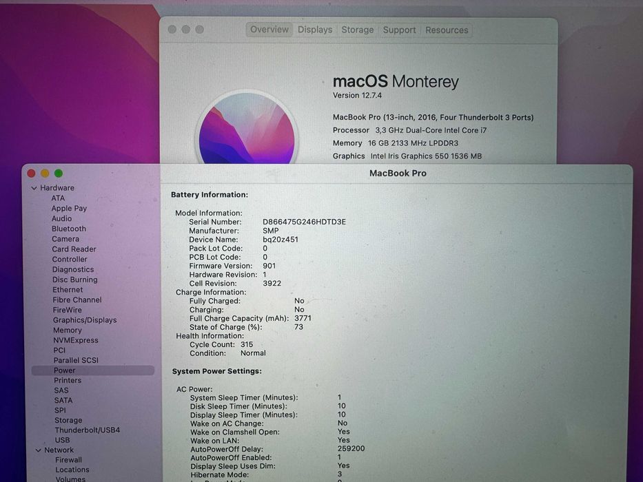 13.3' CTO Core i7 3.3GHz Apple MacBook Pro Late 2016 TouchBar 16GB RAM/512GB SSD/Бат 6ч