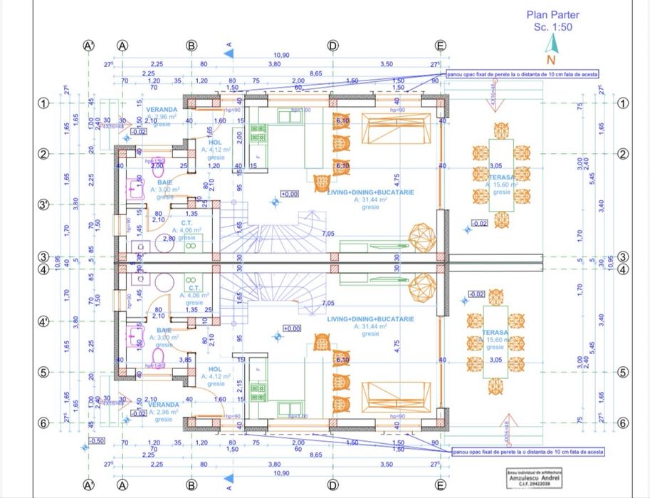 Duplex in curs de constructie in cartier AFI ARED
