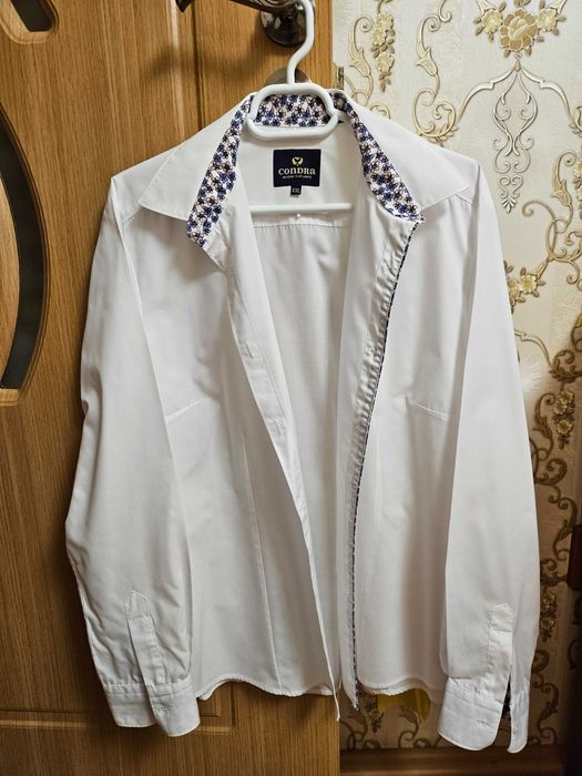 camasa alba clasica,cambrata cu model ,XXL