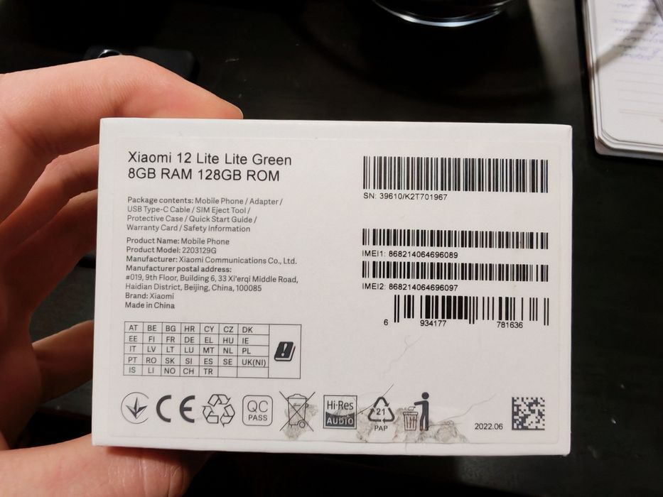 Xiaomi 12 Lite "Lite Green" 128GB