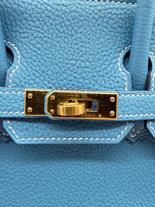 HERMES Birkin 25 Togo Blue Jean Gold Hardware An 2024 Litera W Acte