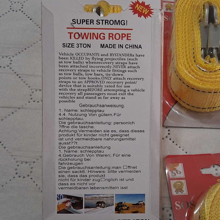 Топ цена-Въже за теглене за кола-джип-ван-автомобил-
